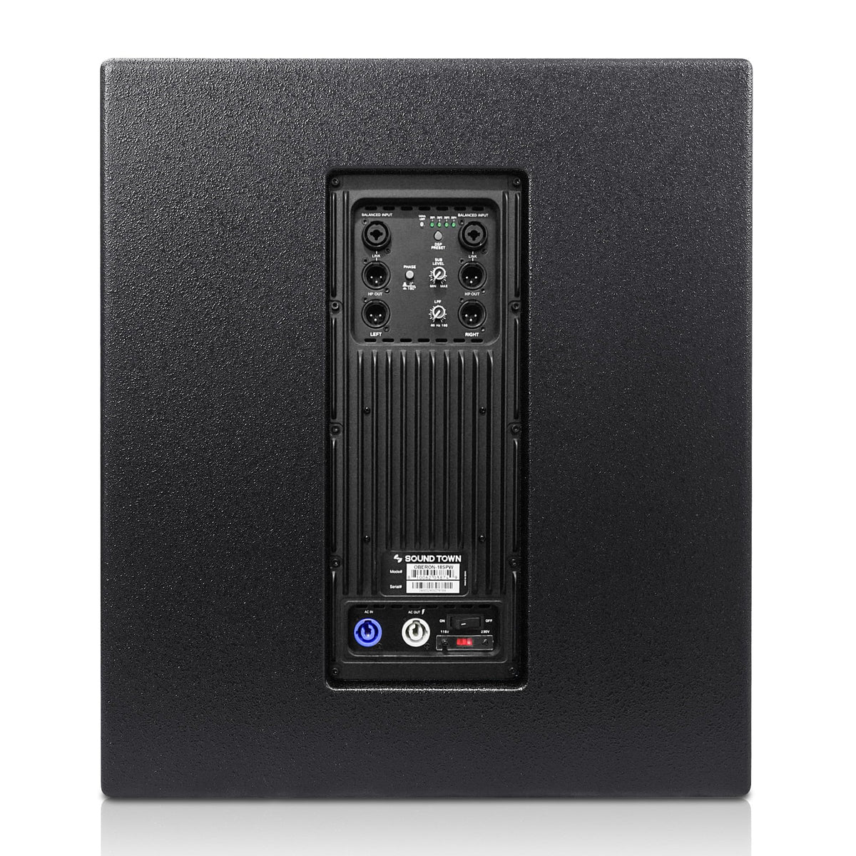 18" 1600W Powered PA/DJ Subwoofer with Class-D Amplifier, Birch Plywood, Black F221