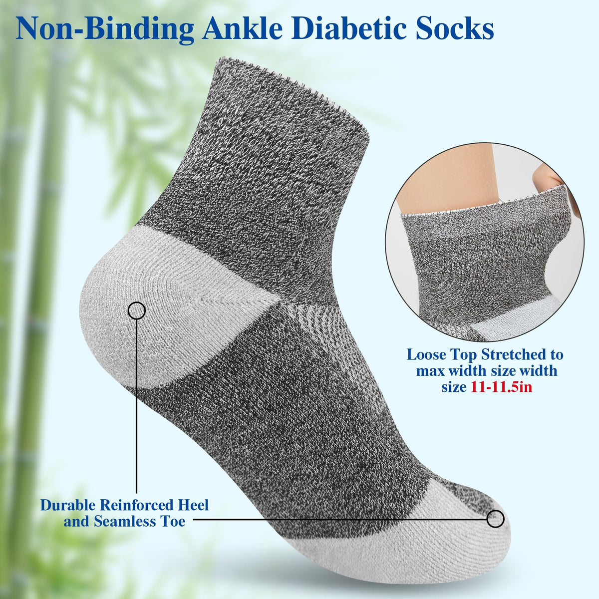 Diabetic Socks for Men, 12 Pairs Ankle & Low Cut Size 9-15 S4196
