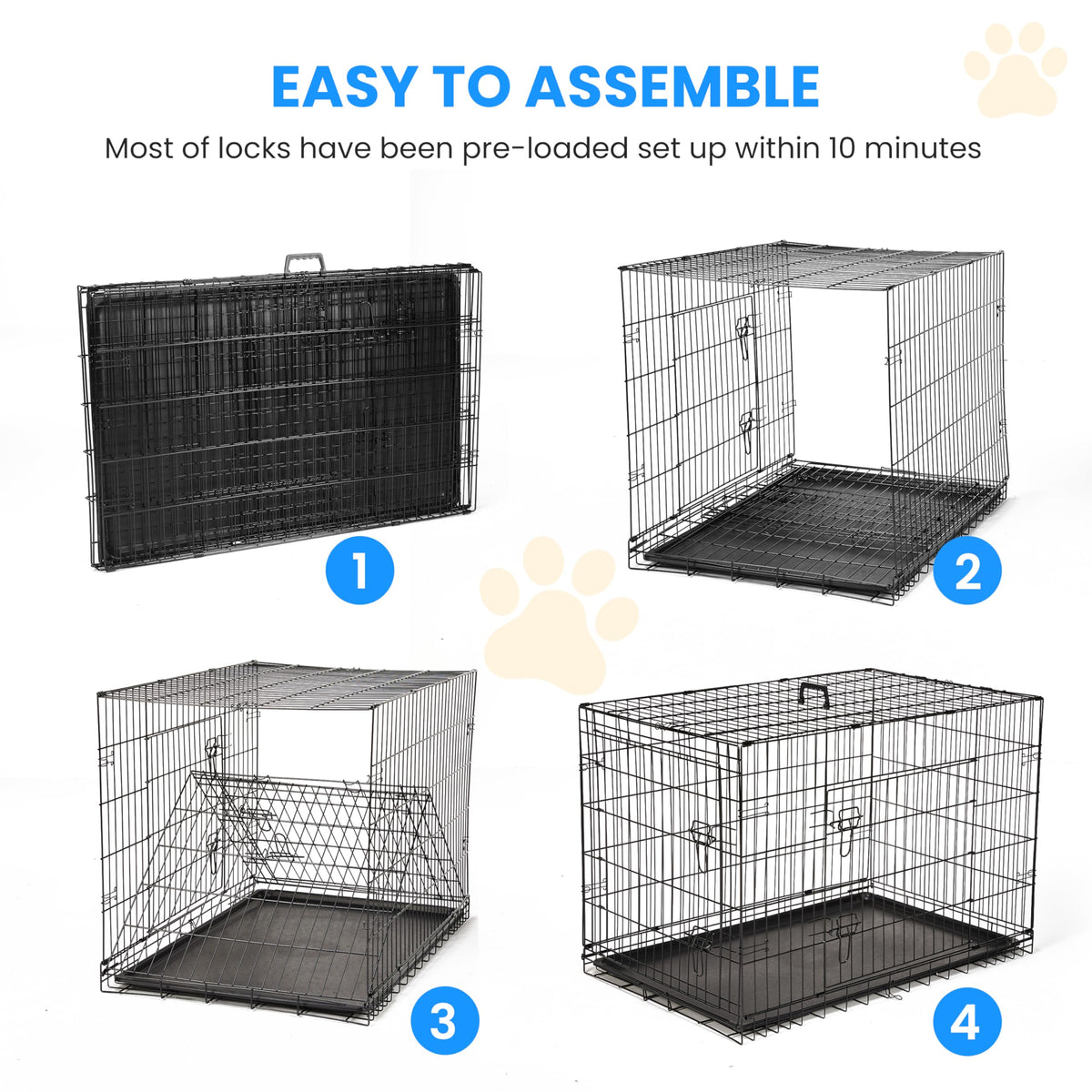 48-Inch Folding Metal Wire Dog Crate with Divider W410564