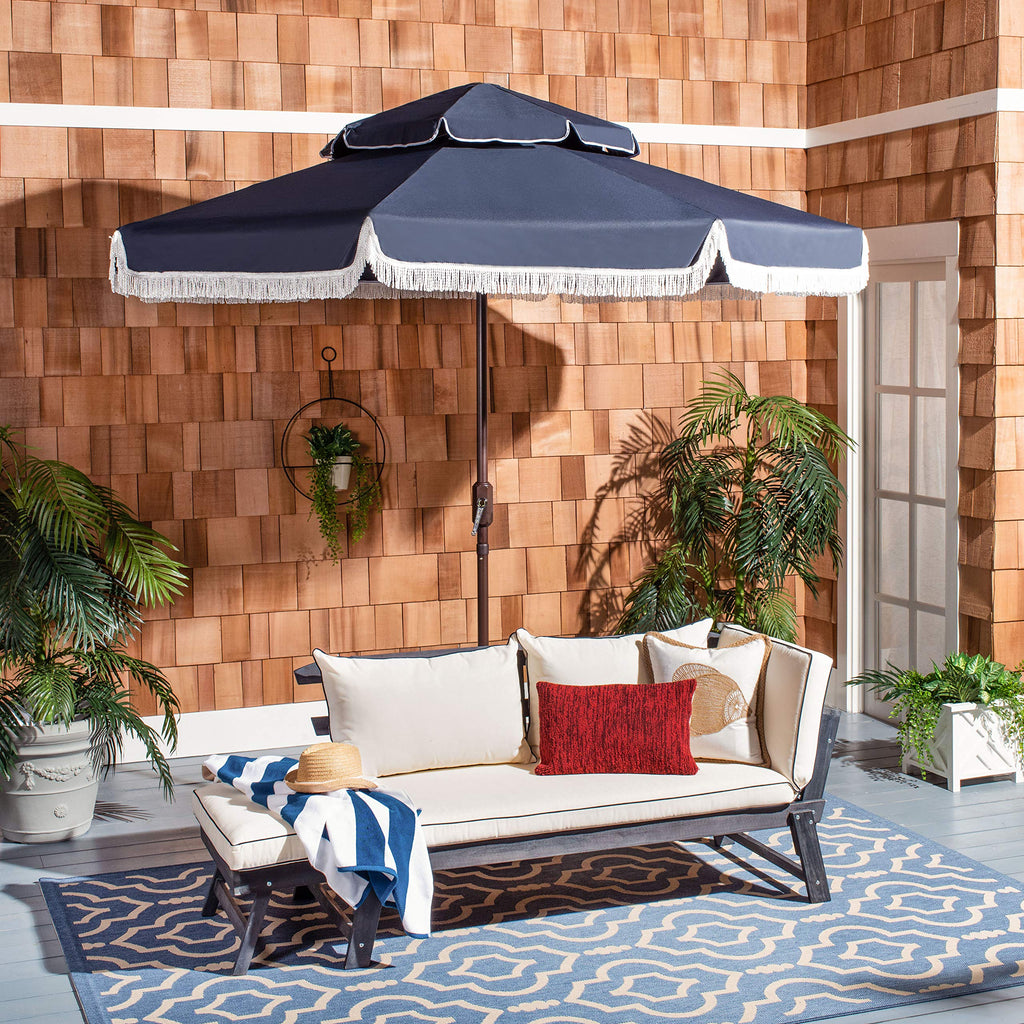 9 ft Navy/White Patio Umbrella G757798